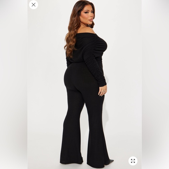 Yasmine Off Shoulder Sweater Jumpsuit - Black - Picture 6 of 7